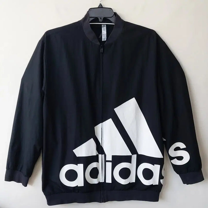 [BUNJANG] Adidas Aeroready Big Logo Woven Windbreaker 3XL/115 / 아디다스 3XL/115 에어로레디 빅로고 우븐 윈드브레이커. BK.