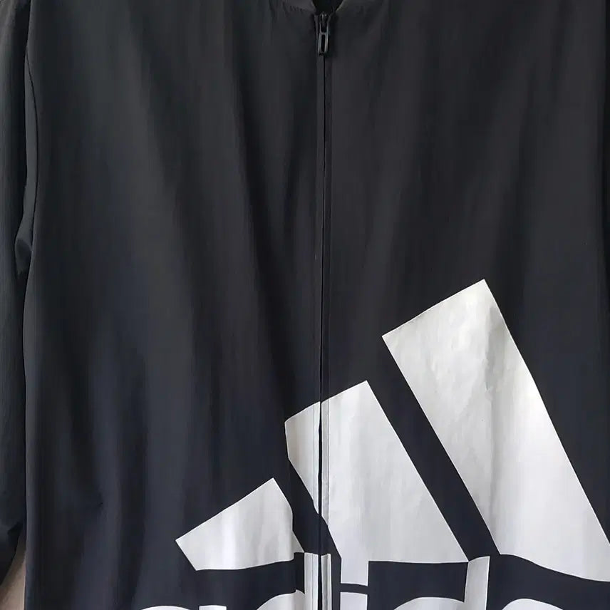 [BUNJANG] Adidas Aeroready Big Logo Woven Windbreaker 3XL/115 / 아디다스 3XL/115 에어로레디 빅로고 우븐 윈드브레이커. BK.