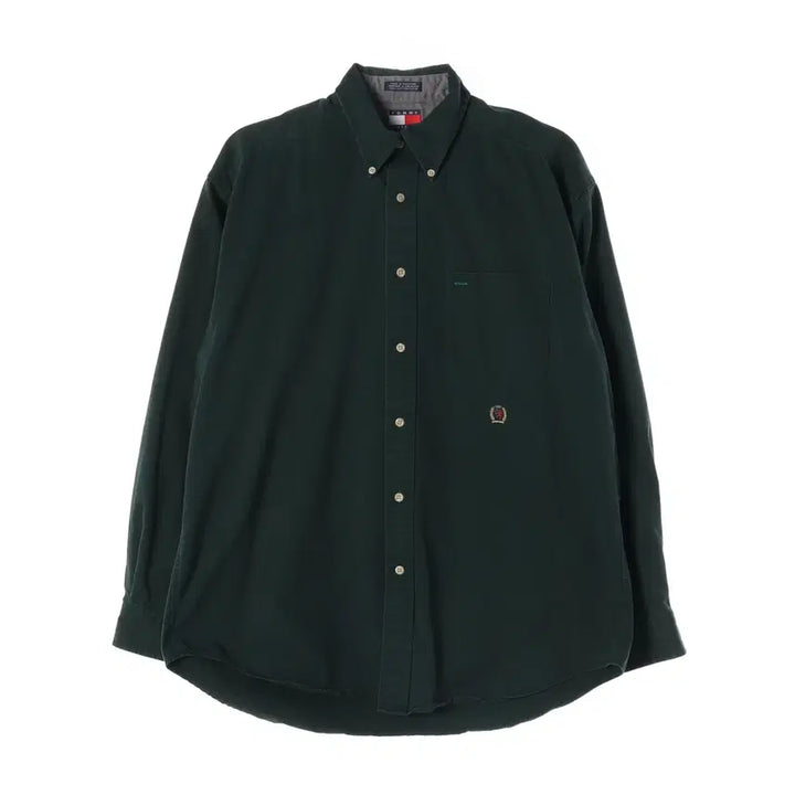 [BUNJANG] Tommy Hilfiger Green Cotton Shirt (M) / 타미힐피거 셔츠 그린 M
