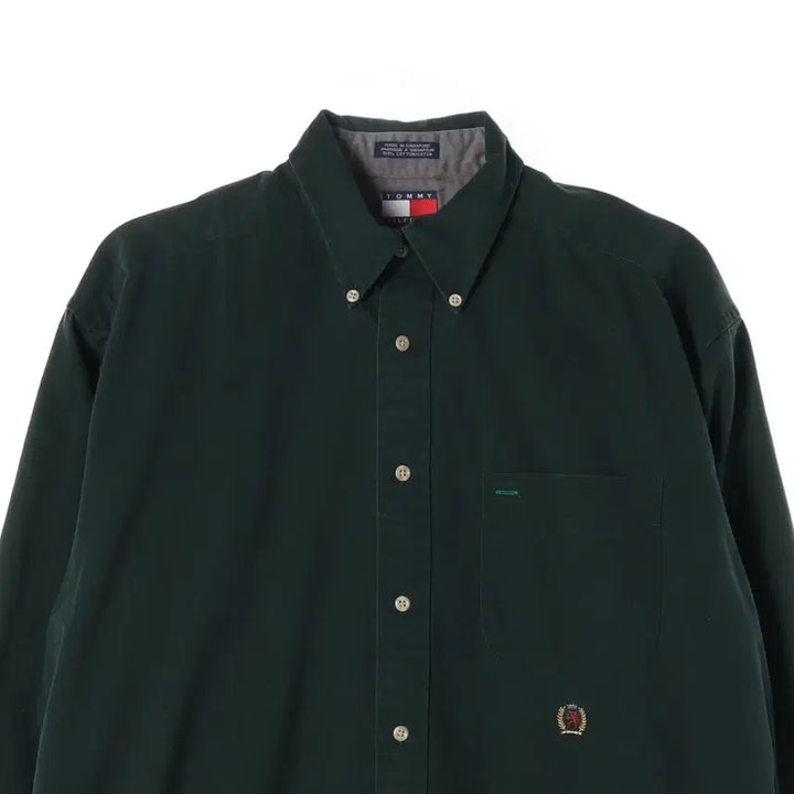 [BUNJANG] Tommy Hilfiger Green Cotton Shirt (M) / 타미힐피거 셔츠 그린 M