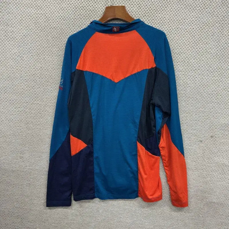 [BUNJANG] Black Yak Embroidered Logo Half-Zip Long Sleeve Shirt / 블랙야크 아웃도어 자수로고 반집업 긴팔티 105 A07470