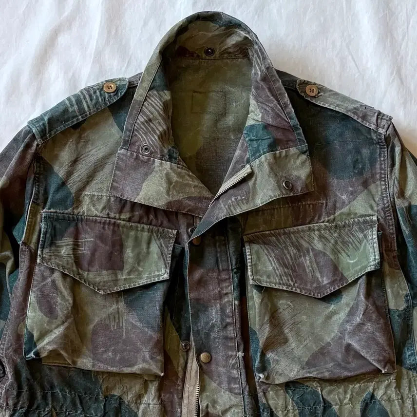 [BUNJANG] Belgian Army 1950s Brush Stroke Camo Paratrooper Jacket / [107-110]50s Belgian Army Paratrooper JK