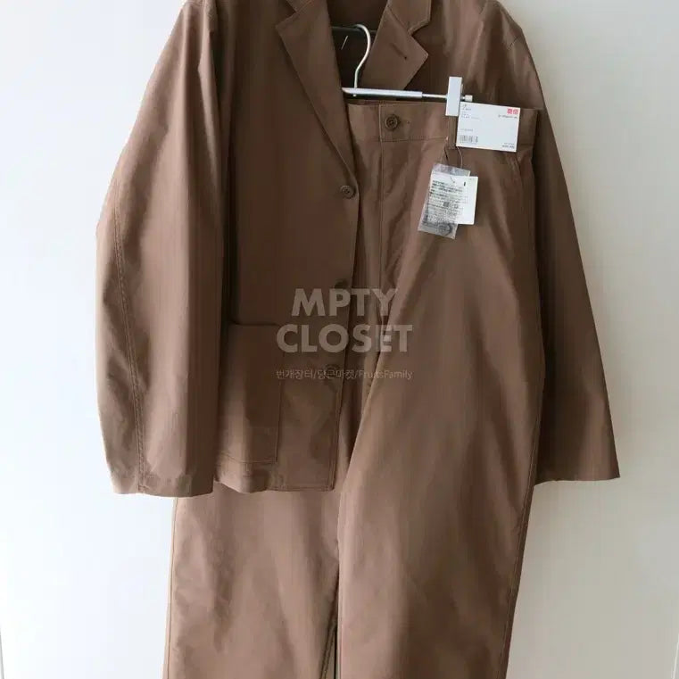 [BUNJANG] Uniqlo C 25ss Work Jacket &amp; Pants Set / [XL,L] 유니클로C 25ss 워크자켓&amp;팬츠 셋업 34brown