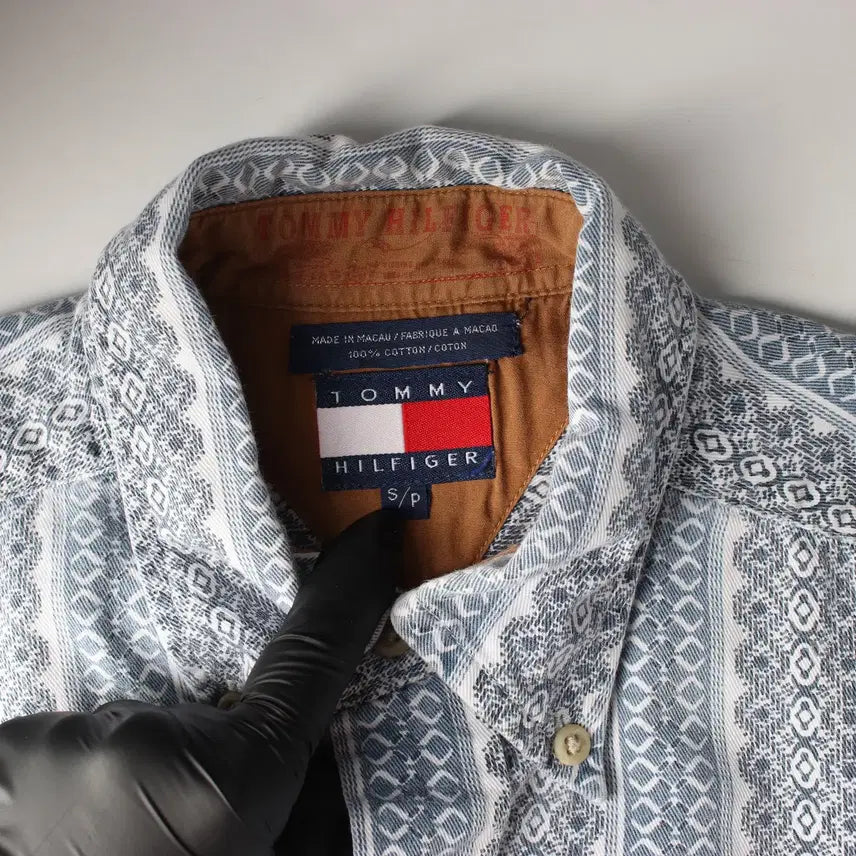 [BUNJANG] Tommy Hilfiger Printed Shirt Blue (Size S) / 타미힐피거 프린팅 셔츠 블루 S