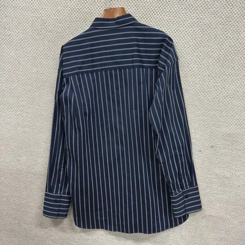 [BUNJANG] ZIOSONGZIO Striped Long Sleeve Shirt / 지오송지오 캐주얼 스트라이프 긴팔 셔츠 100 A07469