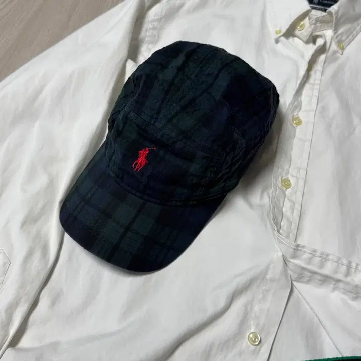 [BUNJANG] Polo Ralph Lauren Blackwatch Seersucker Cap / 폴로 시어서커 블랙와치 캡
