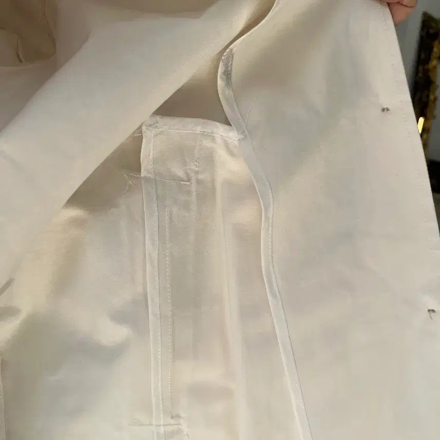 [BUNJANG] Ivory Single-Breasted A-line Trench Coat / 아이보리홑겹에이라인바바리