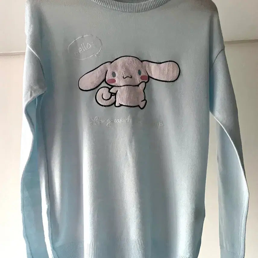 [BUNJANG] Cinnamoroll Sky Blue Knit Sweater / 시나모롤 스카이블루 니트