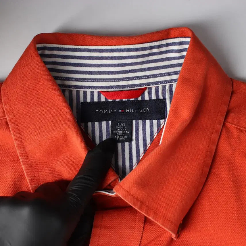 [BUNJANG] Tommy Hilfiger Orange Cotton Shirt (L) / 타미힐피거 셔츠 오렌지 L