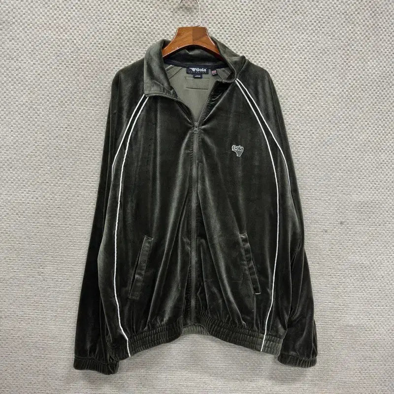 [BUNJANG] Velvet Velour Track Top Jacket / 골라 대장급 벨벳 벨루아 트랙탑 져지 집업 L A07479