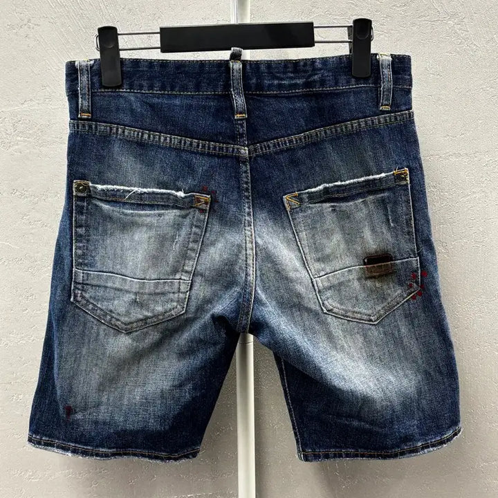 [BUNJANG] Dsquared2 Denim Shorts Damage Paint Wash 46 / 디스퀘어드 데님 반바지 데미지 페인트 워싱 46