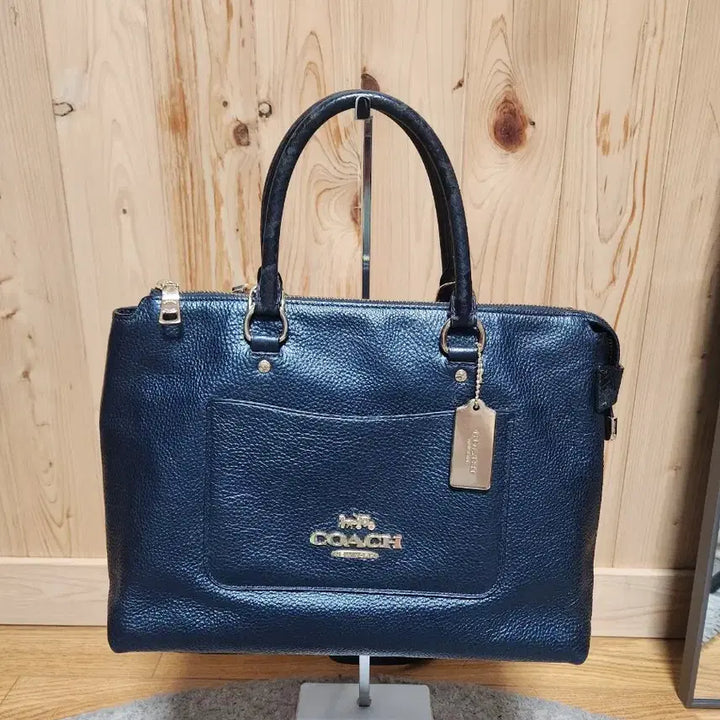 [BUNJANG] Coach Emma Satchel Bag Navy Tote Bag / 코치 F38054 엠마 사첼백 네이비 토트백