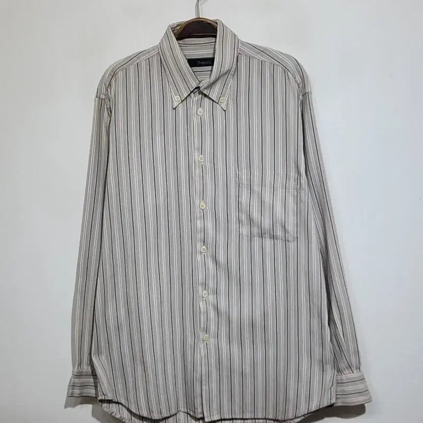 [BUNJANG] Zegna Striped Shirt / (XL) 제냐 남방 스트라이프 셔츠 포켓 이태리판