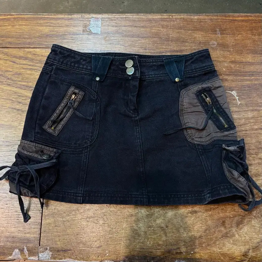 [BUNJANG] Vintage Denim Midi Skirt / 빈티지 숏미디 데님스커트 (체인 밸트 포함)