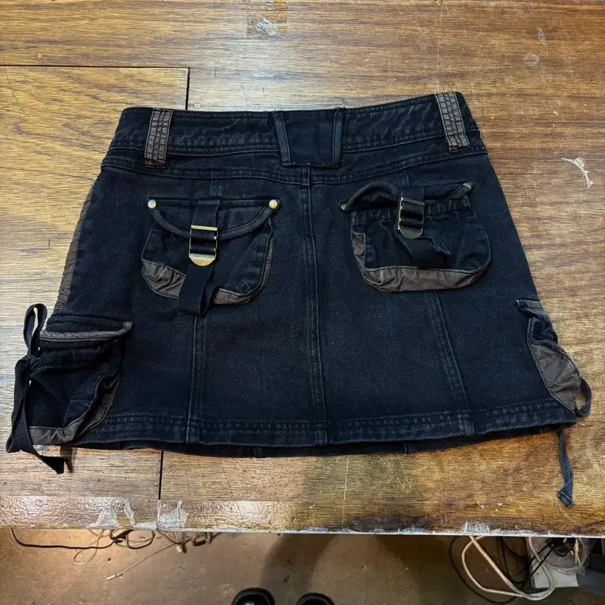 [BUNJANG] Vintage Denim Midi Skirt / 빈티지 숏미디 데님스커트 (체인 밸트 포함)