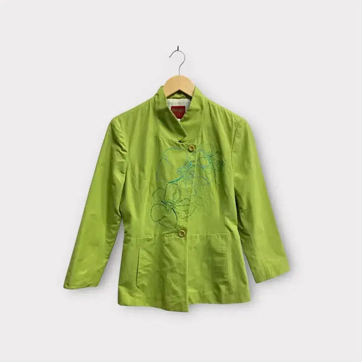 [BUNJANG] Kenzo Flower Green Cotton Jacket S / 겐조 Kenzo 플라워 연두색 코튼 재킷 S
