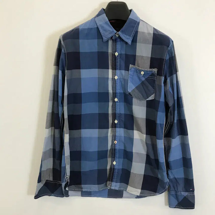 [BUNJANG] Tommy Hilfiger Checkered Shirt Blue [M] / 타미힐피거 체크셔츠 블루 [M]