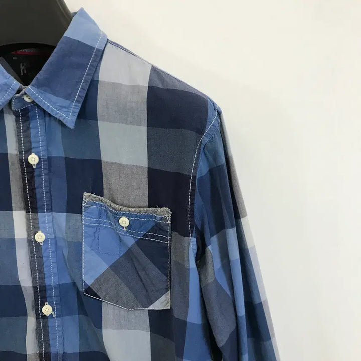 [BUNJANG] Tommy Hilfiger Checkered Shirt Blue [M] / 타미힐피거 체크셔츠 블루 [M]