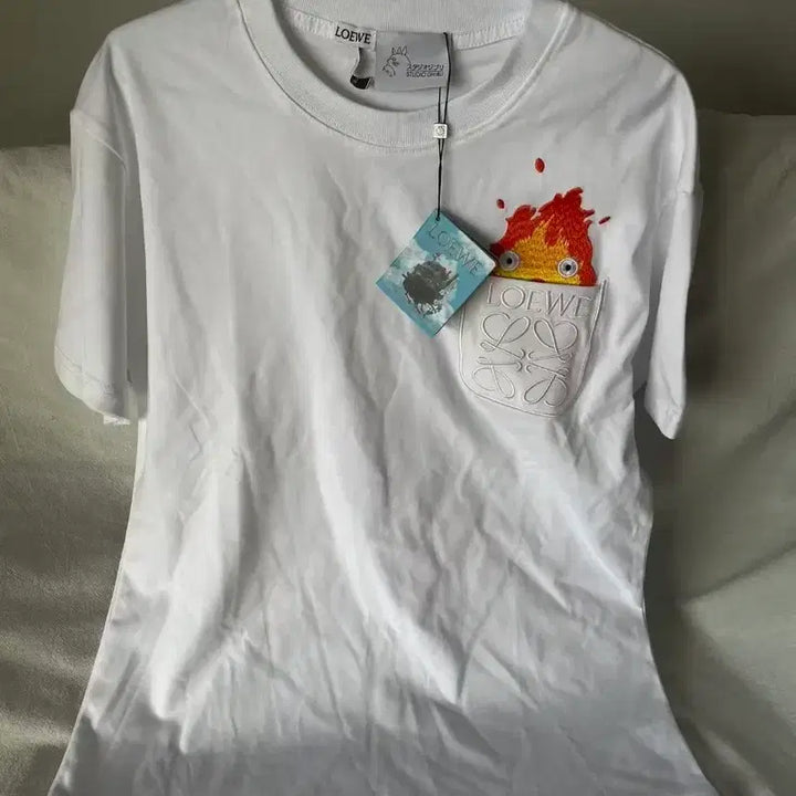 [BUNJANG] Loewe Calcifer Embroidered T-shirt / Loewe 지브리 컬렉션 칼시퍼 티셔츠하울의 움직이는 성