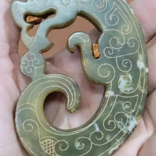 [BUNJANG] Hongshan Culture Jade Pendant / 옥7 홍산문화 수산옥 중국그림 중국옥 골동품 전황석 원석 옥패 고대옥