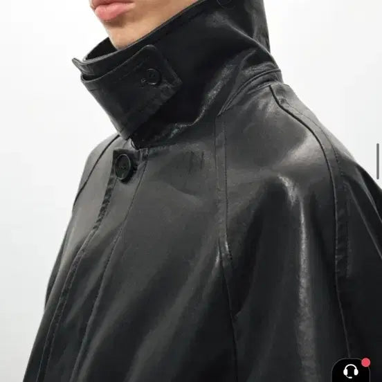 [BUNJANG] Noir Lambs Leather Vegetable Balmacaan Coat (Size 48) / 노이어 램스 레더 베지터블 발마칸 코트 48사이즈