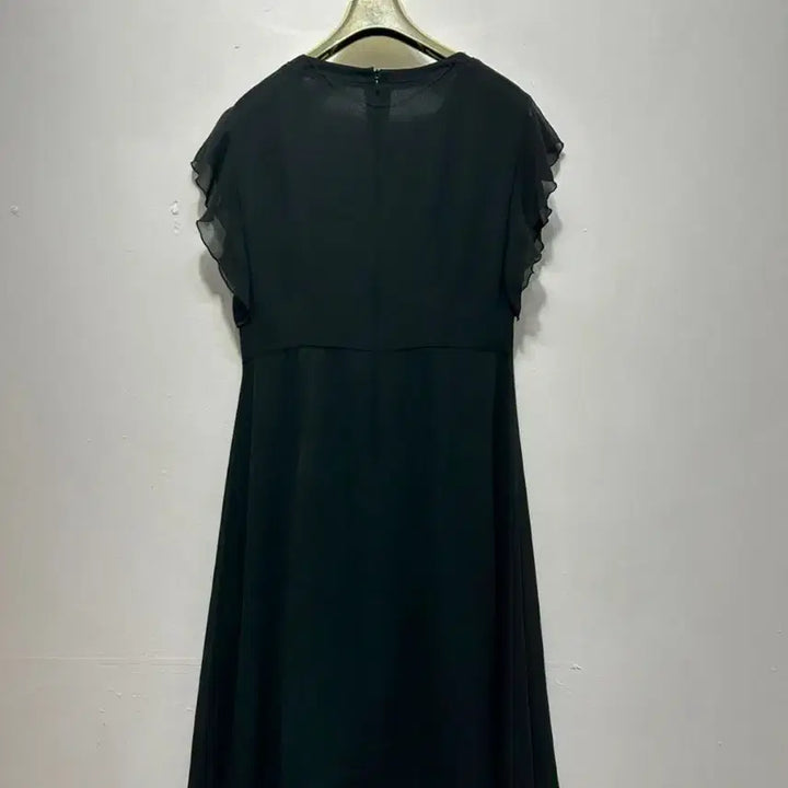 [SOLD OUT] SI 블랙 쉬폰 랩 원피스 프릴 소매  새상품 55사이즈.