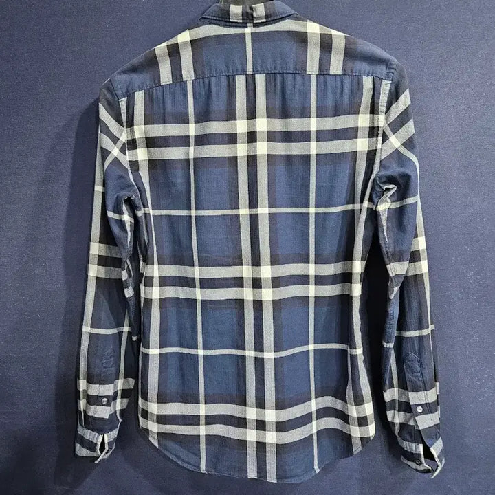 [BUNJANG] Burberry Striped Check Slim Fit Long Sleeve Shirt / 버버리 스트라이프 체크 남성 슬림핏 90~95 긴팔셔츠