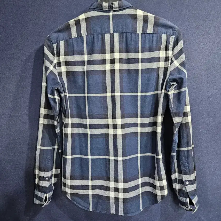 [BUNJANG] Burberry Striped Check Slim Fit Long Sleeve Shirt / 버버리 스트라이프 체크 남성 슬림핏 90~95 긴팔셔츠