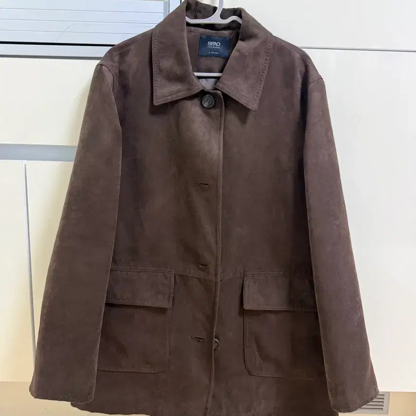 [SOLD OUT] 스파오 스웨이드 하프코트 브라운 S