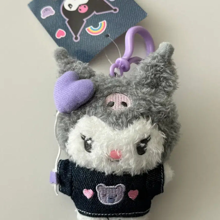 [BUNJANG] Sanrio Kuromi Denim Mascot Keyring / 산리오 데님 와펜 마스코트 쿠로미 인형 키링 새상품