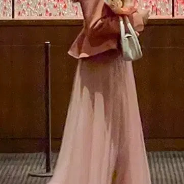 [BUNJANG] Pink Set Up Jacket &amp; Chiffon Skirt / 핑크 셋업 자켓 + 샤 스커트