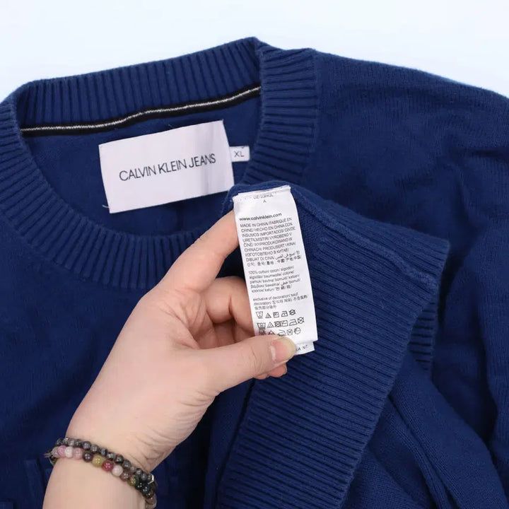 [BUNJANG] Calvin Klein Big Logo Knit Sweater / XL 캘빈클라인 빅로고 니트 스웨터 0310U
