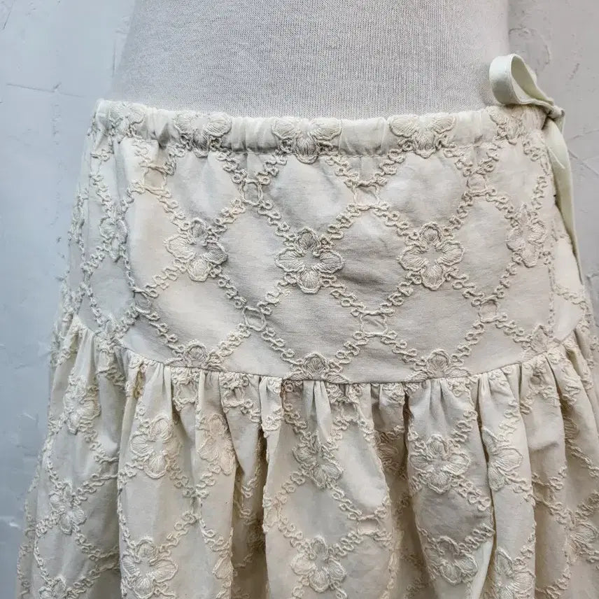 [BUNJANG] Spring Ivory Lace Skirt Set / 봄신상 아이보리 레이스 스커트 셋업F