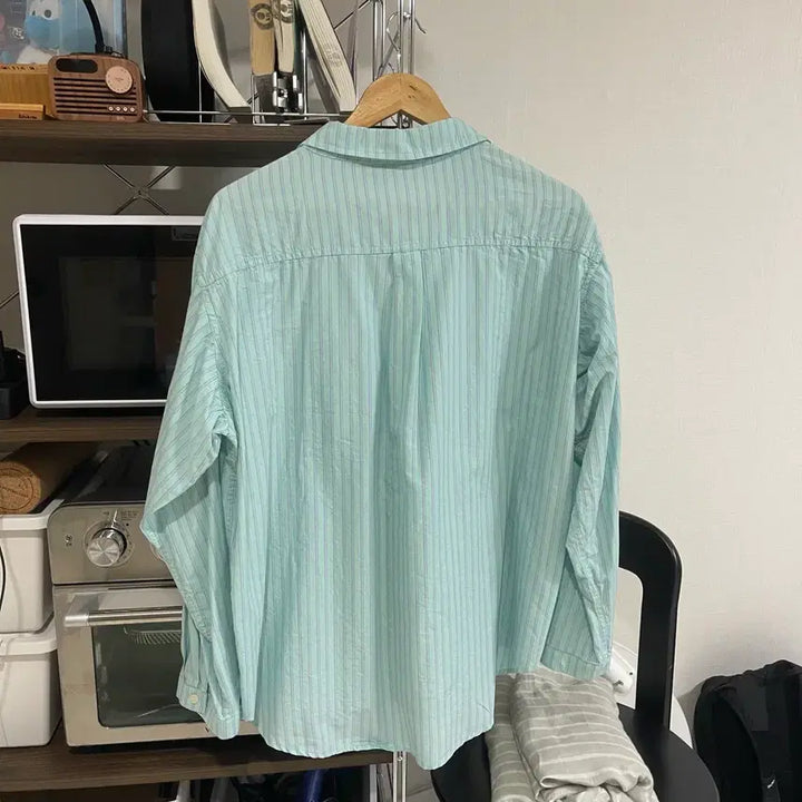 [SOLD OUT] 리넨느 오버 스트라이프 셔츠 민트
