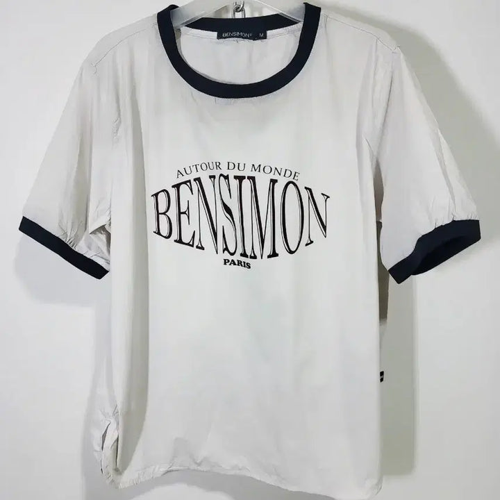 [BUNJANG] Bensimon White Navy Accent Short Sleeve T-Shirt / 벤시몽 화이트 배색 반팔 티셔츠