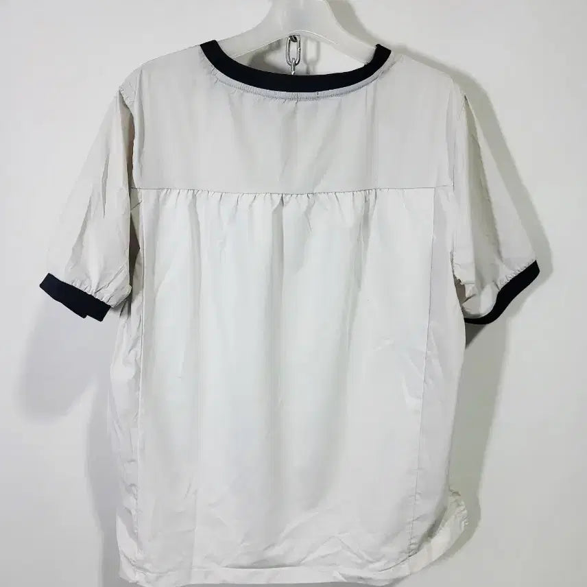 [BUNJANG] Bensimon White Navy Accent Short Sleeve T-Shirt / 벤시몽 화이트 배색 반팔 티셔츠