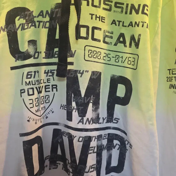 [BUNJANG] CAMP DAVID Neon Green Gradient Hoodie / CAMP SAVID. 네온 그린.후드티셔츠.