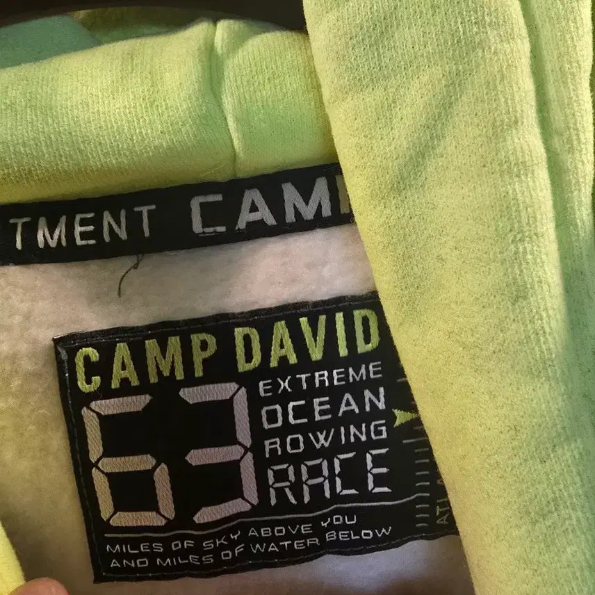 [BUNJANG] CAMP DAVID Neon Green Gradient Hoodie / CAMP SAVID. 네온 그린.후드티셔츠.