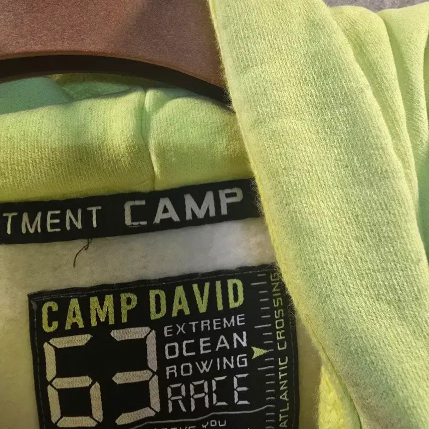 [BUNJANG] CAMP DAVID Neon Green Gradient Hoodie / CAMP SAVID. 네온 그린.후드티셔츠.