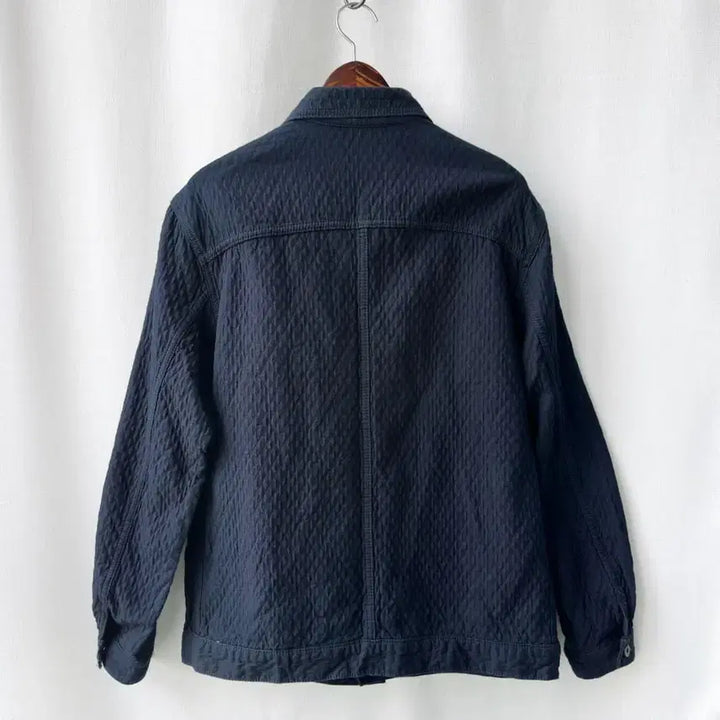 [BUNJANG] Naked &amp; Famous Quilted Indigo Denim Blouson Jacket L / Naked &amp; Famous 퀼티드 인디고 데님 블루종 자켓 L