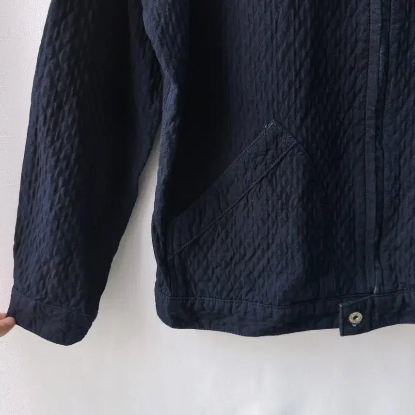 [BUNJANG] Naked &amp; Famous Quilted Indigo Denim Blouson Jacket L / Naked &amp; Famous 퀼티드 인디고 데님 블루종 자켓 L