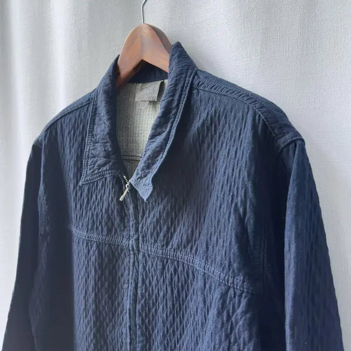 [BUNJANG] Naked &amp; Famous Quilted Indigo Denim Blouson Jacket L / Naked &amp; Famous 퀼티드 인디고 데님 블루종 자켓 L