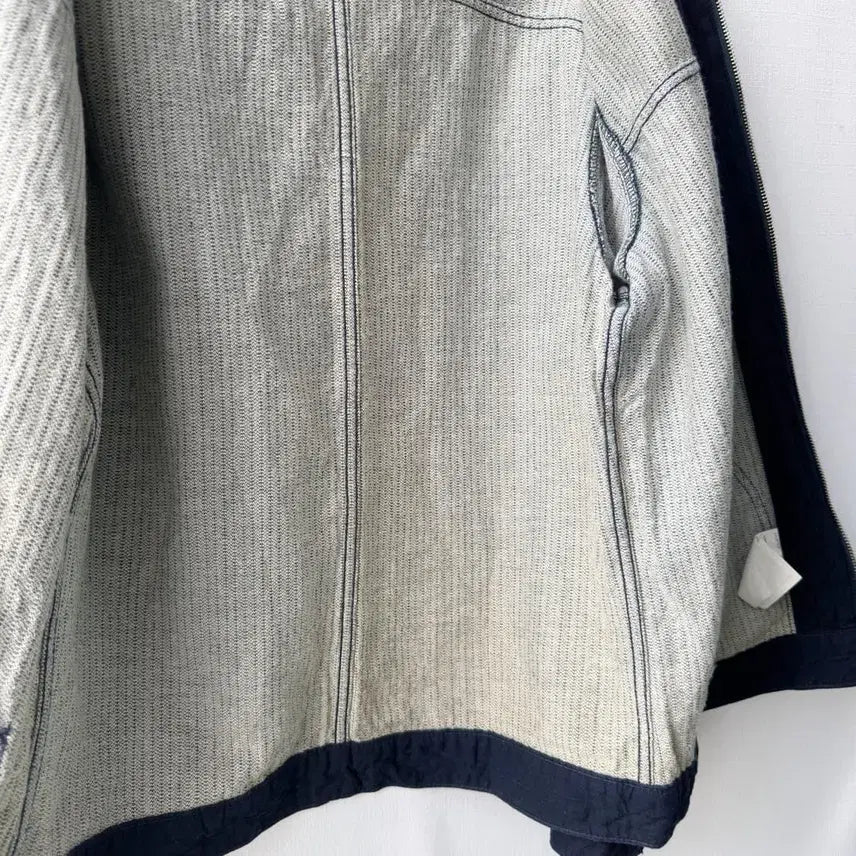 [BUNJANG] Naked &amp; Famous Quilted Indigo Denim Blouson Jacket L / Naked &amp; Famous 퀼티드 인디고 데님 블루종 자켓 L