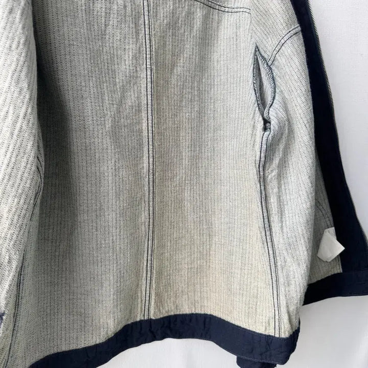[BUNJANG] Naked &amp; Famous Quilted Indigo Denim Blouson Jacket L / Naked &amp; Famous 퀼티드 인디고 데님 블루종 자켓 L
