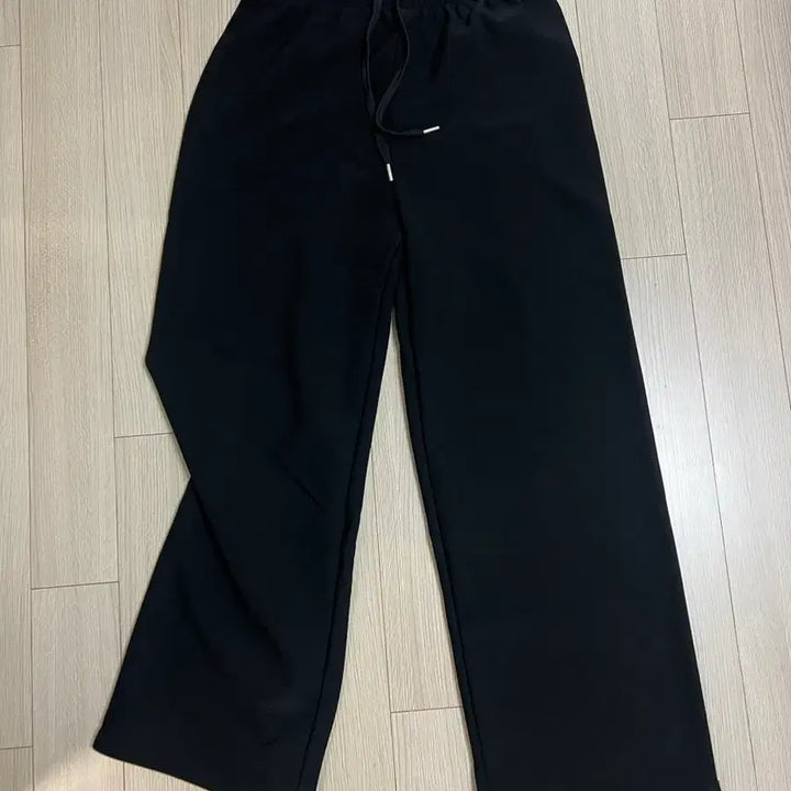 [BUNJANG] Unused Black String Pants / 기모 스트링 팬츠 밴딩바지 블랙 미착용