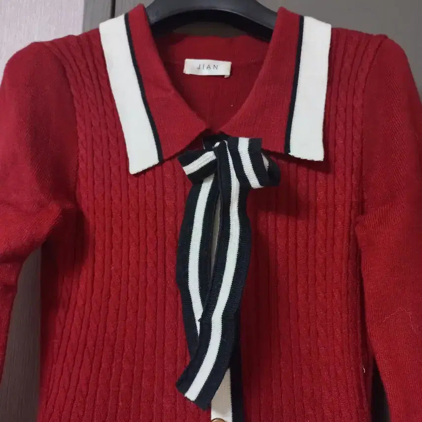 [BUNJANG] JIAN Red Knit Midi Dress / JIAN 레드 니트 원피스