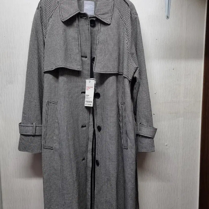 [BUNJANG] 8 Seconds Long Trench Coat Check Pattern Size 66 / 8세컨즈 롱트렌치 66