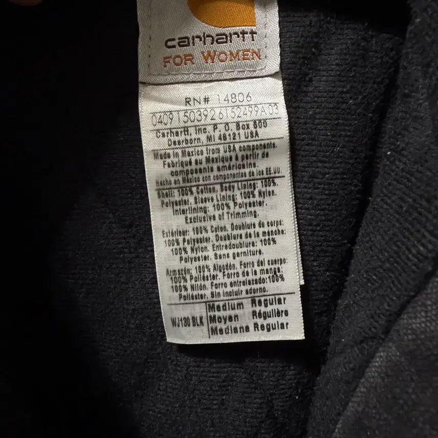 [BUNJANG] Carhartt WJ130 BLK Hooded Jacket / (M) 칼하트 후드 자켓 WJ130 BLK