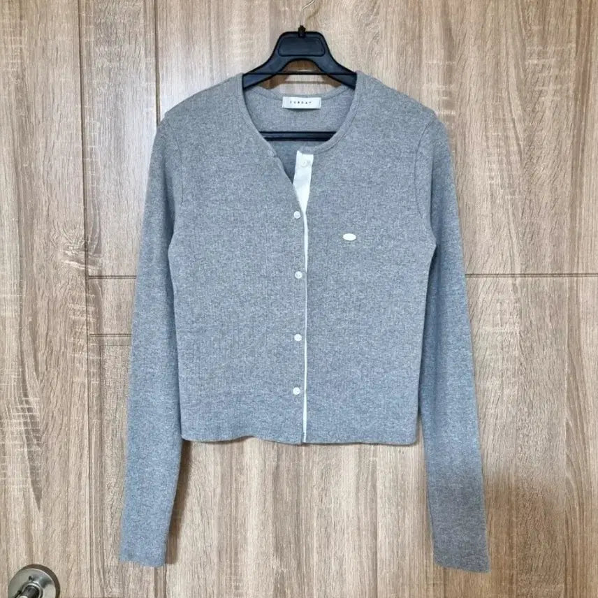 [BUNJANG] Sunday Ribbed Color Block Cardigan / 선데이 골지 배색 가디건