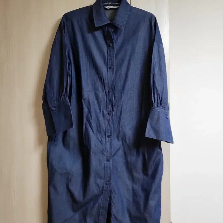 [BUNJANG] Denim Long Shirt Dress / 청 데님 롱 셔츠 원피스
